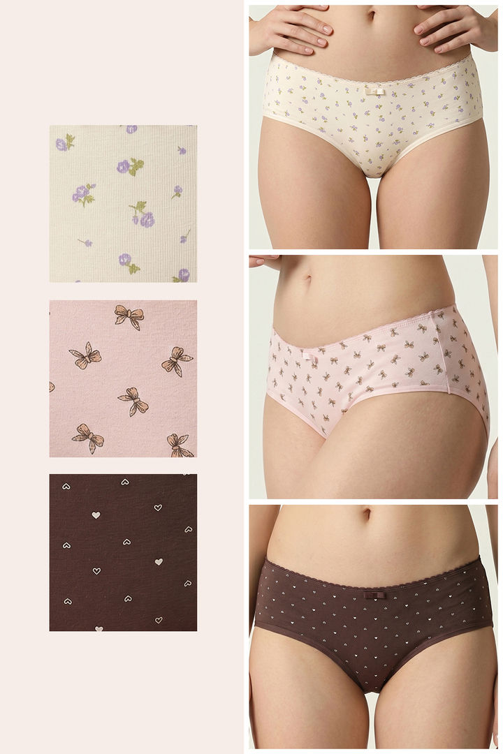 Zivame Low Rise Full Coverage Hipster Panty (Pack of 3) - Multicolor — image 2